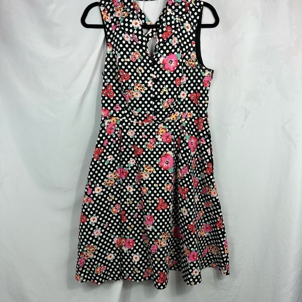 Modcloth polka dot floral dress size M
